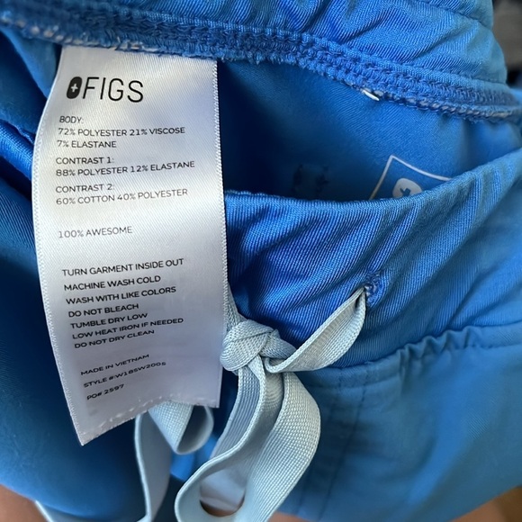 FIGS Zamora Jogger Scrub Pants Capri Blue Size Large - Picture 4 of 5